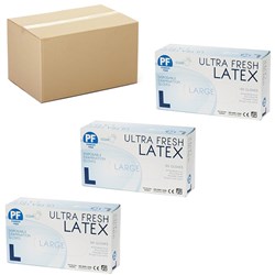 ULTRA FRESH Latex gloves - large - powder free x10 bulk buy deal